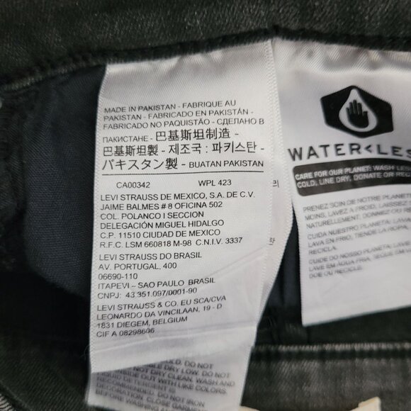 Levis Mile High Super Skinny Jeans Size 29 Gray Studded Detail Stretch NWOT - Picture 7 of 9